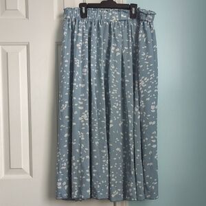 SHEIN Blue and White Printed Maxi Skirt
